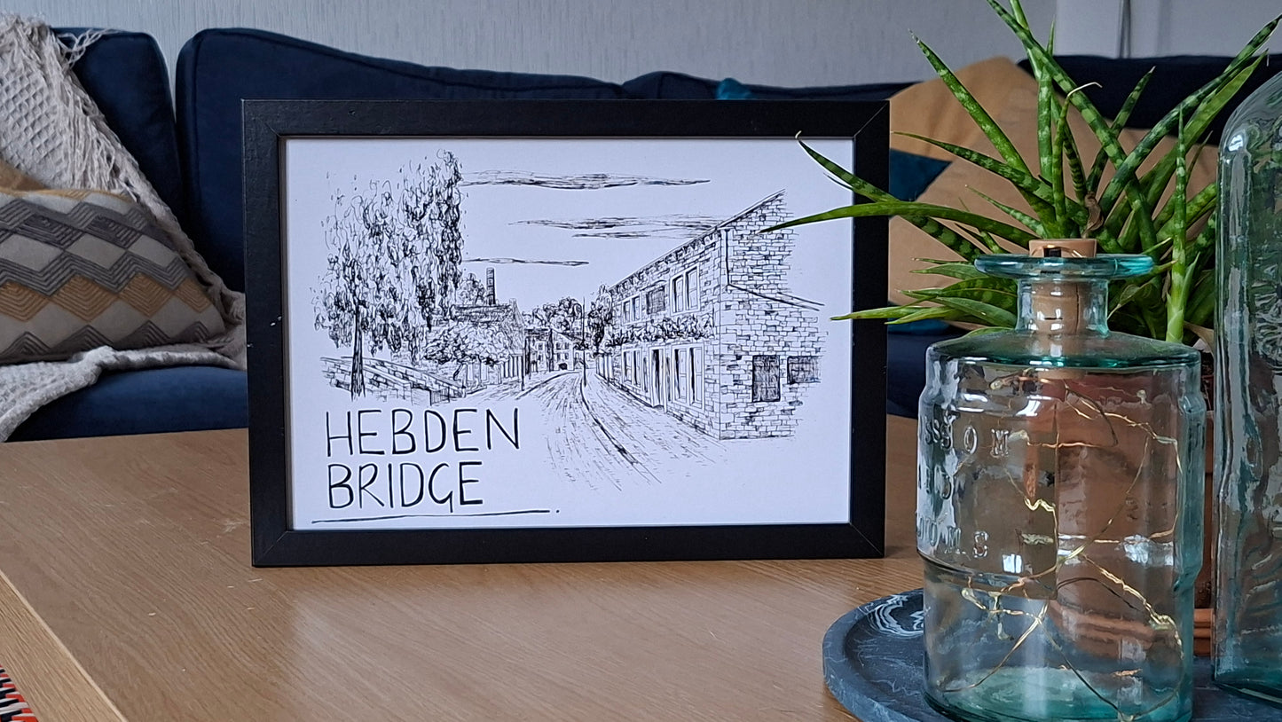 Hebden Bridge Skyline Art Print