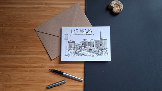 Las Vegas Skyline Greetings Card